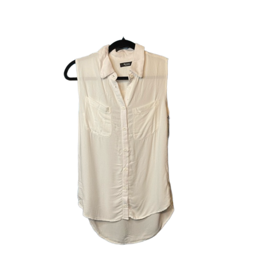 Michael Lauren Sleeveless Button Up Shirt - XS (White, NWT)